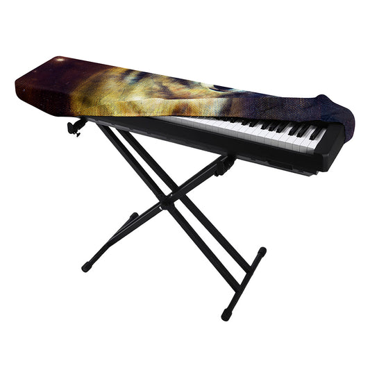 Cosmic Wolf Portrait Print Piano Keyboard Cover