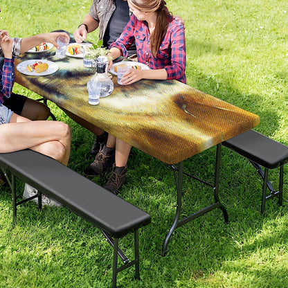 Cosmic Wolf Portrait Print Picnic Table Cover