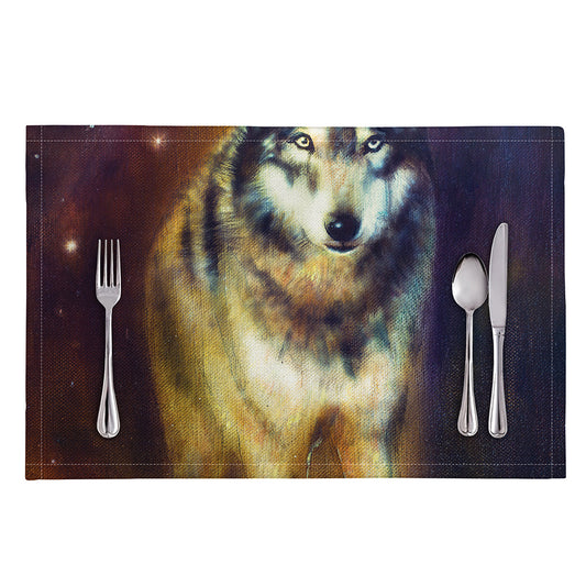 Cosmic Wolf Portrait Print Placemat
