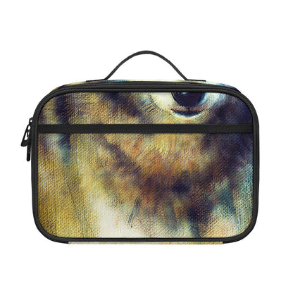Cosmic Wolf Portrait Print Portable Lunch Bag