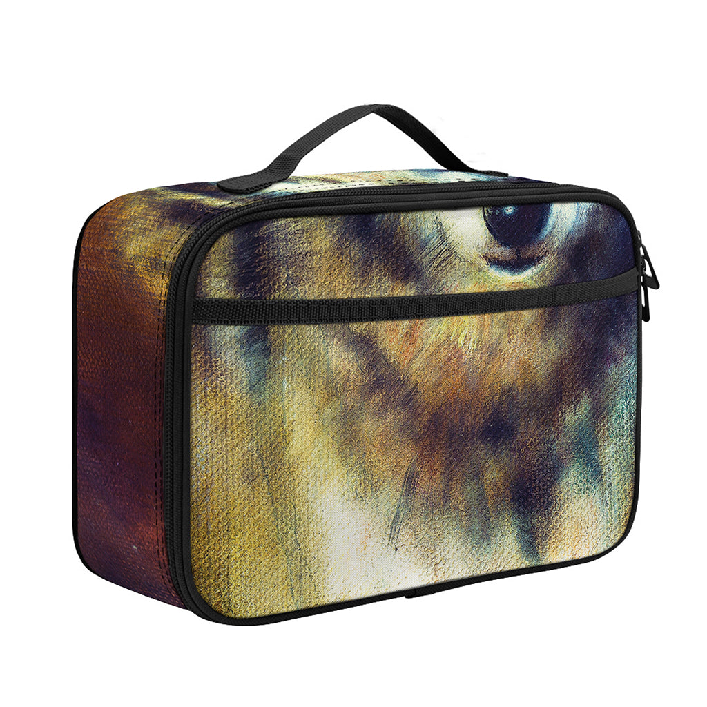 Cosmic Wolf Portrait Print Portable Lunch Bag