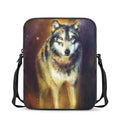 Cosmic Wolf Portrait Print Rectangular Crossbody Bag