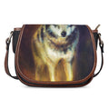 Cosmic Wolf Portrait Print Saddle Bag