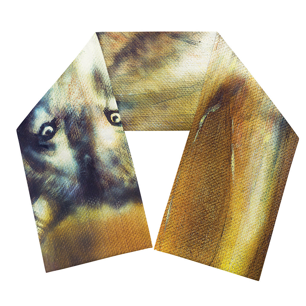 Cosmic Wolf Portrait Print Scarf