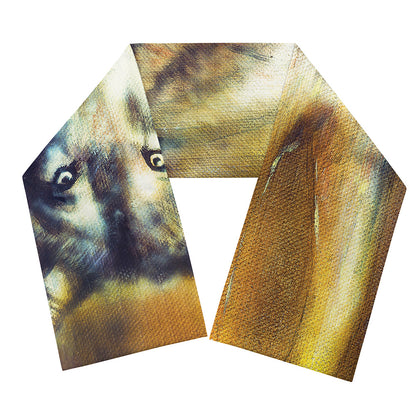 Cosmic Wolf Portrait Print Scarf