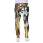 Cosmic Wolf Portrait Print Scuba Joggers