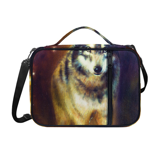 Cosmic Wolf Portrait Print Shoulder Strap Bible Bag