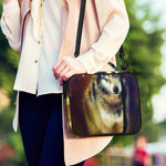 Cosmic Wolf Portrait Print Shoulder Strap Bible Bag