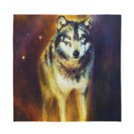 Cosmic Wolf Portrait Print Silk Bandana