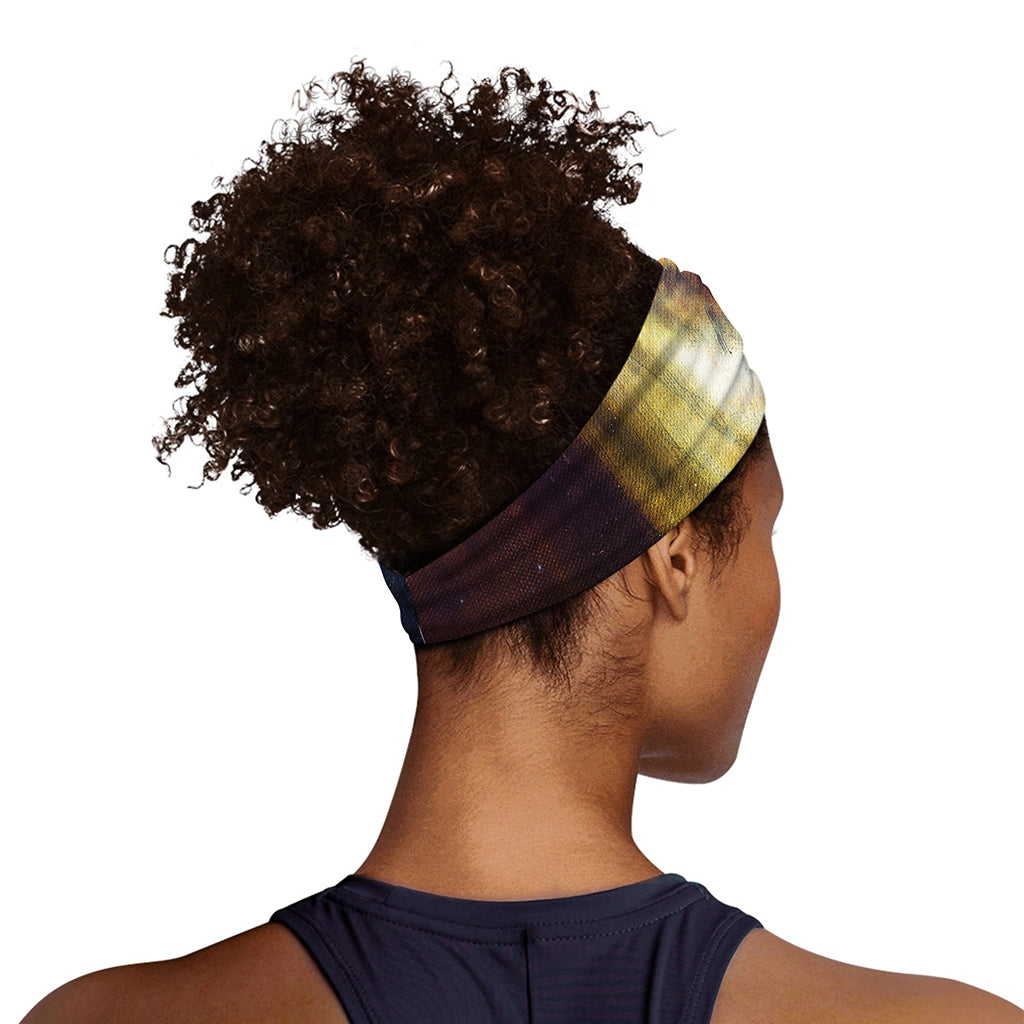 Cosmic Wolf Portrait Print Sports Headband