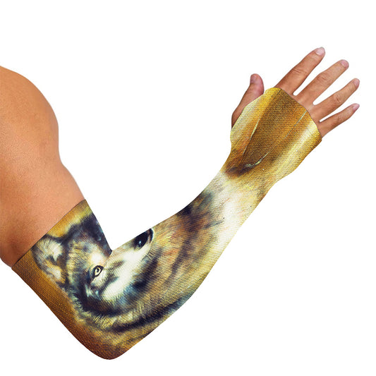 Cosmic Wolf Portrait Print Sun Protection Arm Sleeves