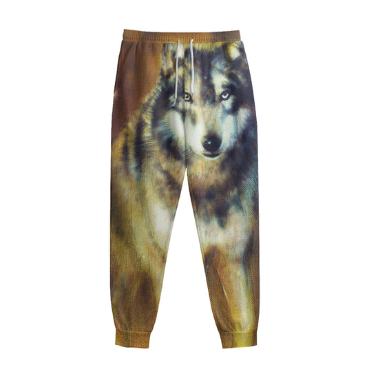 Cosmic Wolf Portrait Print Sweatpants