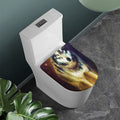 Cosmic Wolf Portrait Print Toilet Lid Cover