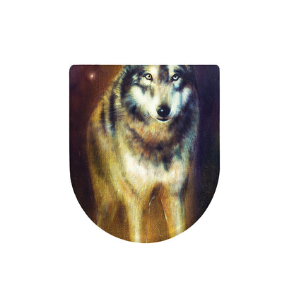 Cosmic Wolf Portrait Print Toilet Lid Cover
