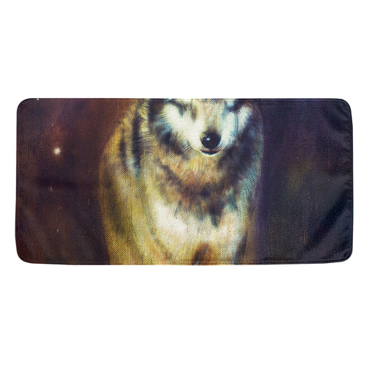 Cosmic Wolf Portrait Print Towel