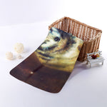 Cosmic Wolf Portrait Print Towel