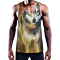 Cosmic Wolf Portrait Print Men's Workout Tank Top