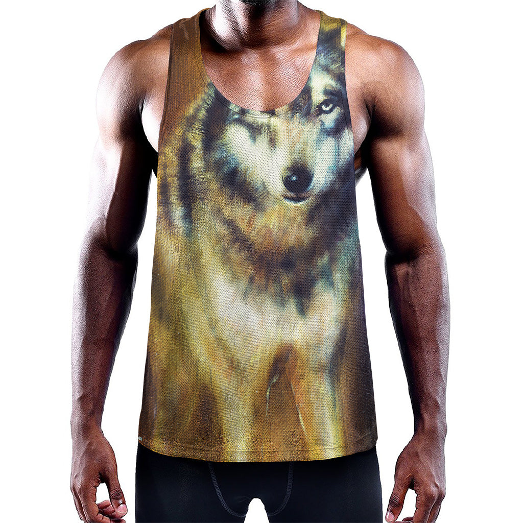 Cosmic Wolf Portrait Print Training Tank Top