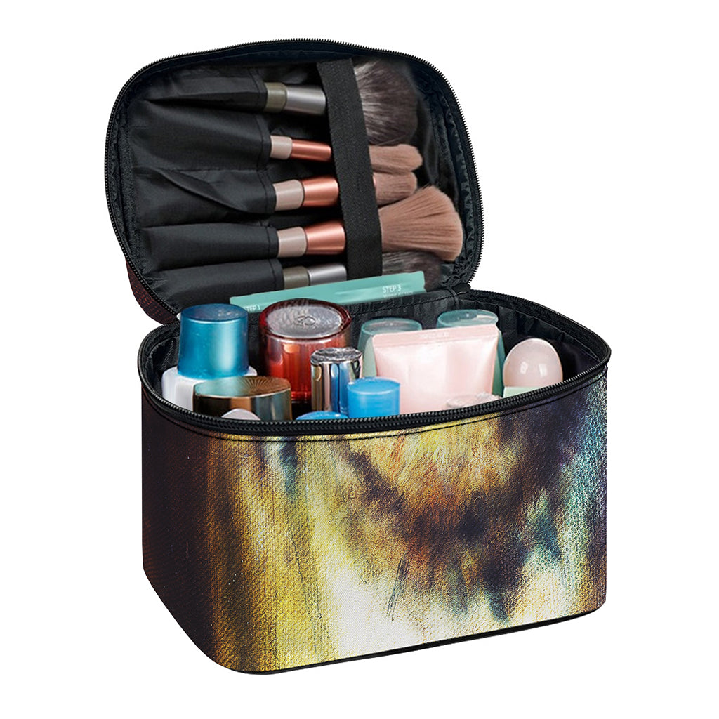 Cosmic Wolf Portrait Print Travel Makeup Bag