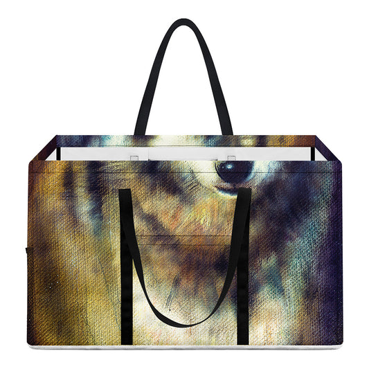 Cosmic Wolf Portrait Print Utility Tote Bag
