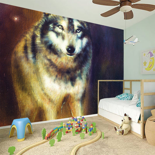 Cosmic Wolf Portrait Print Wall Sticker