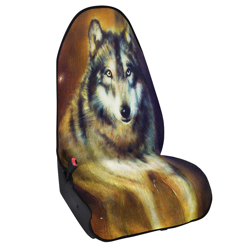Cosmic Wolf Portrait Print Waterproof Car Seat Cover