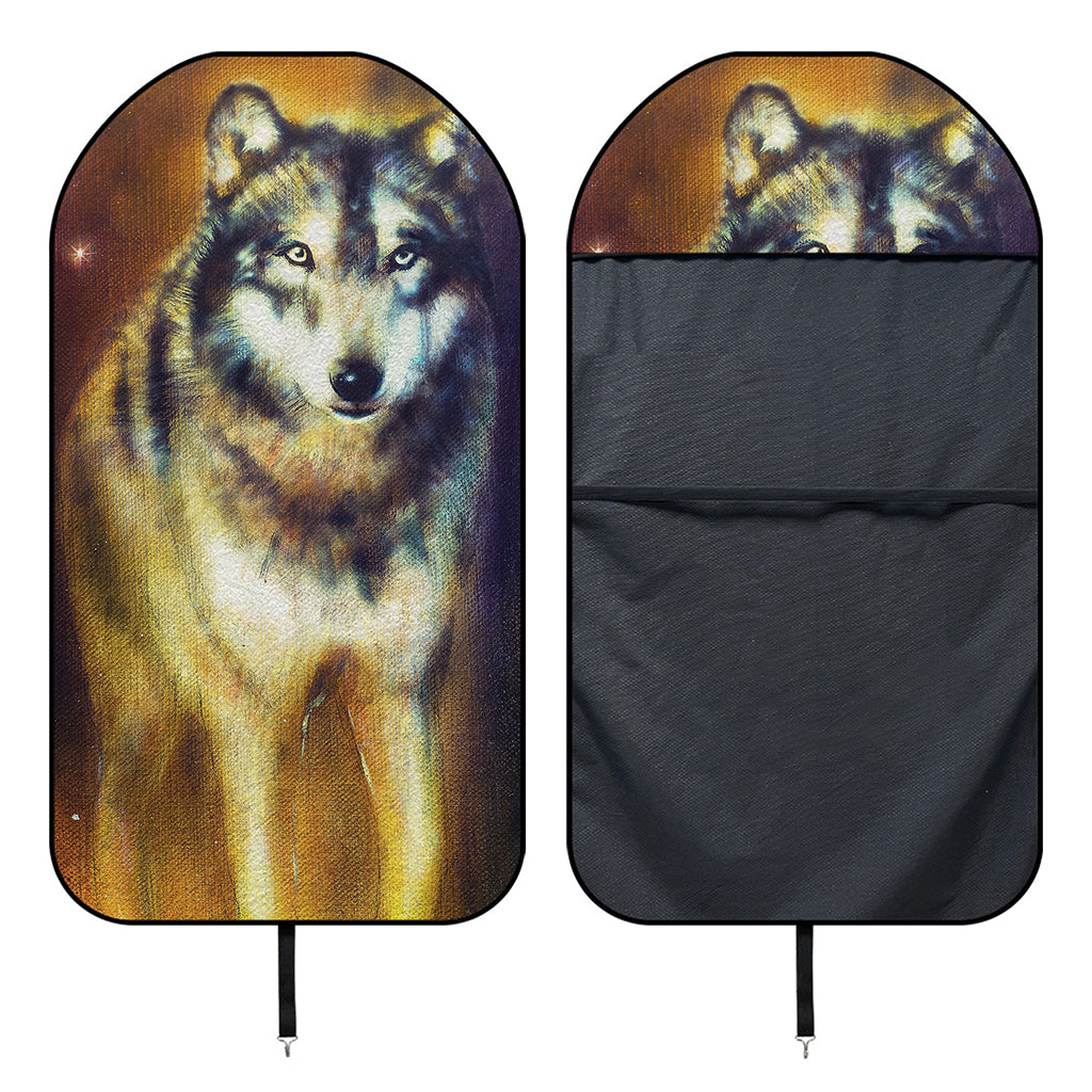 Cosmic Wolf Portrait Print Waterproof Car Seat Cover