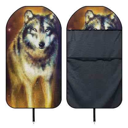 Cosmic Wolf Portrait Print Waterproof Car Seat Cover