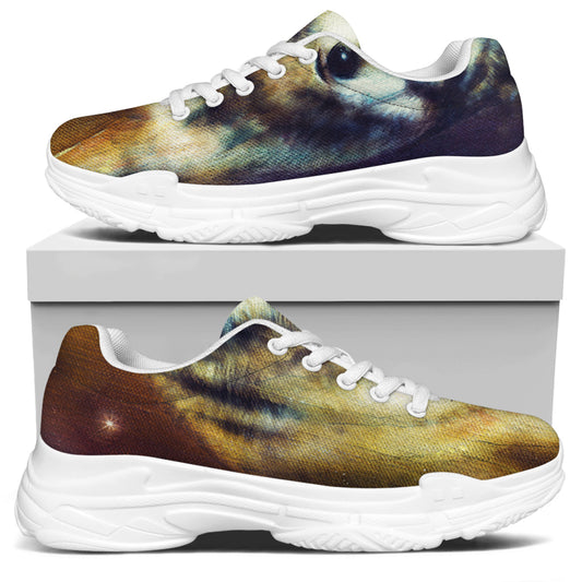 Cosmic Wolf Portrait Print White Chunky Shoes