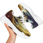 Cosmic Wolf Portrait Print White Chunky Shoes