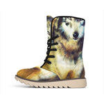 Cosmic Wolf Portrait Print Winter Boots