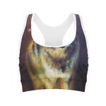 Cosmic Wolf Portrait Print Women's Sports Bra
