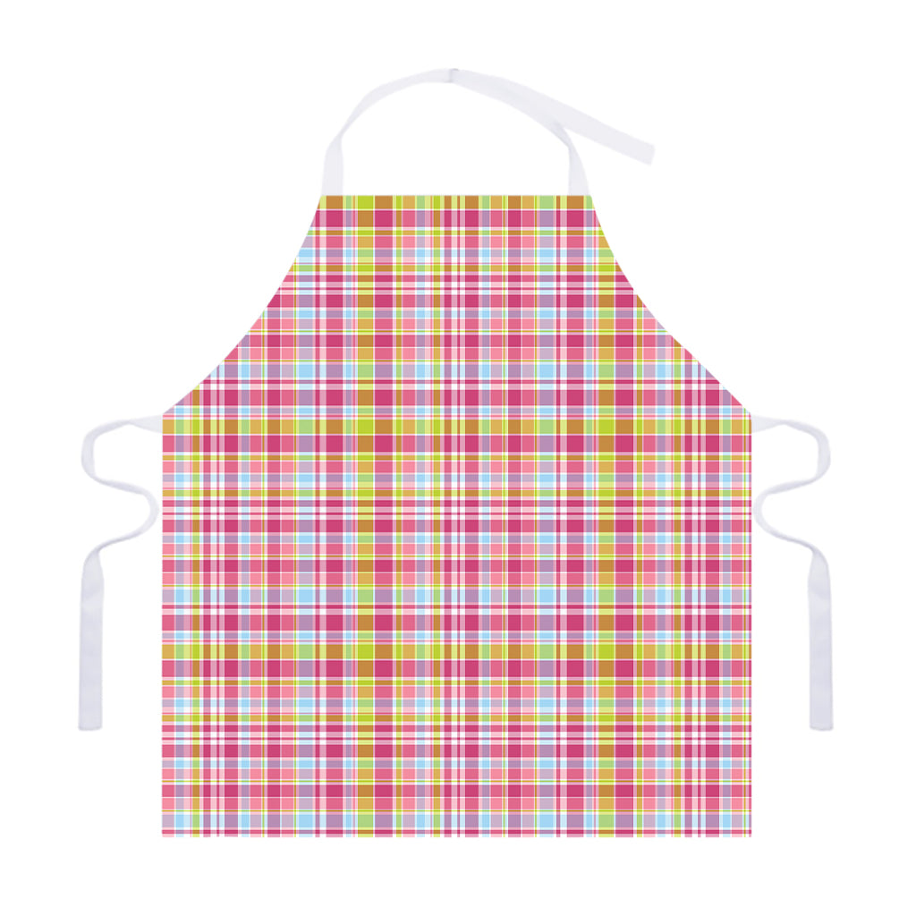 Cotton Candy Pastel Plaid Pattern Print Adjustable Apron