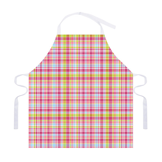 Cotton Candy Pastel Plaid Pattern Print Adjustable Apron