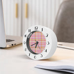 Cotton Candy Pastel Plaid Pattern Print Alarm Clock