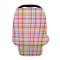 Cotton Candy Pastel Plaid Pattern Print Baby Seat Cover