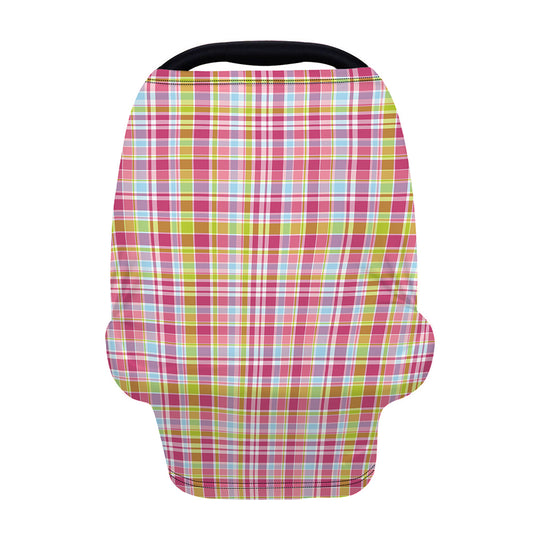 Cotton Candy Pastel Plaid Pattern Print Baby Seat Cover