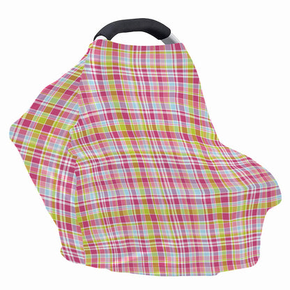Cotton Candy Pastel Plaid Pattern Print Baby Seat Cover