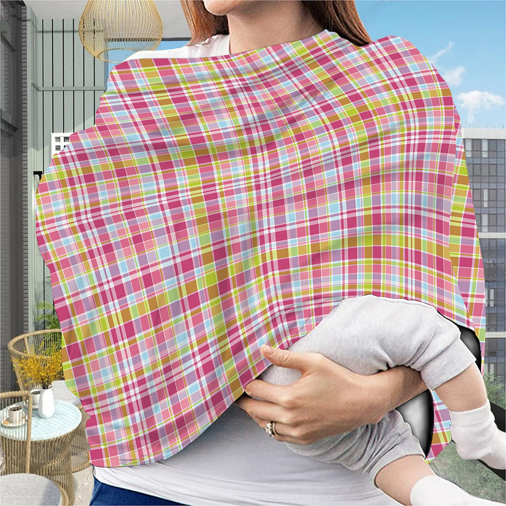 Cotton Candy Pastel Plaid Pattern Print Baby Seat Cover