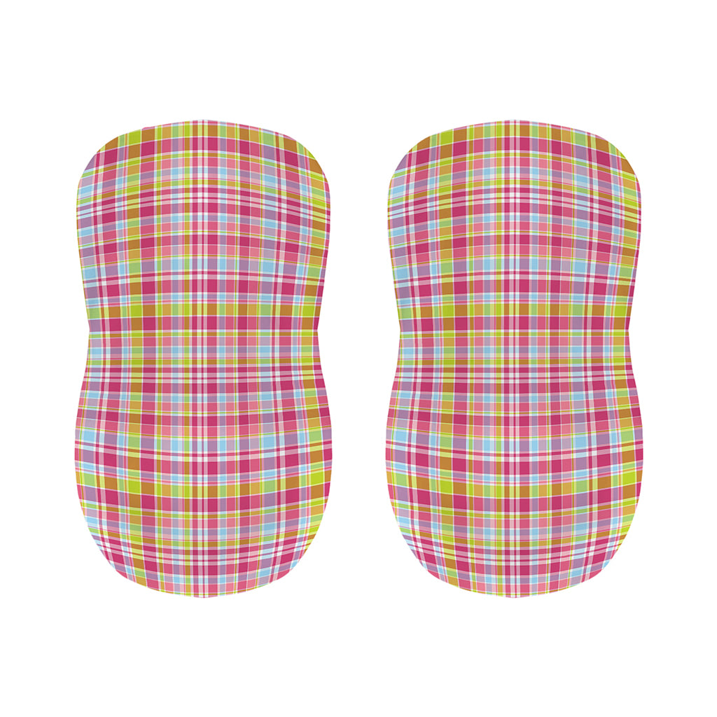 Cotton Candy Pastel Plaid Pattern Print Bar Stool Covers