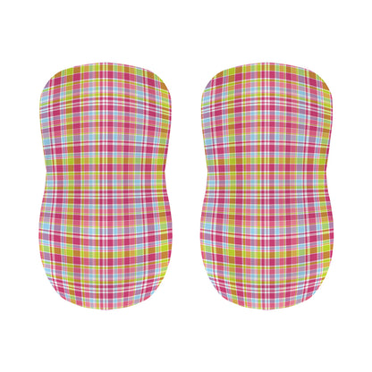 Cotton Candy Pastel Plaid Pattern Print Bar Stool Covers