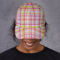 Cotton Candy Pastel Plaid Pattern Print Baseball Cap