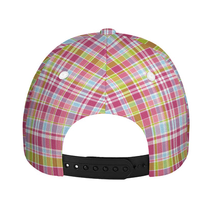 Cotton Candy Pastel Plaid Pattern Print Baseball Cap