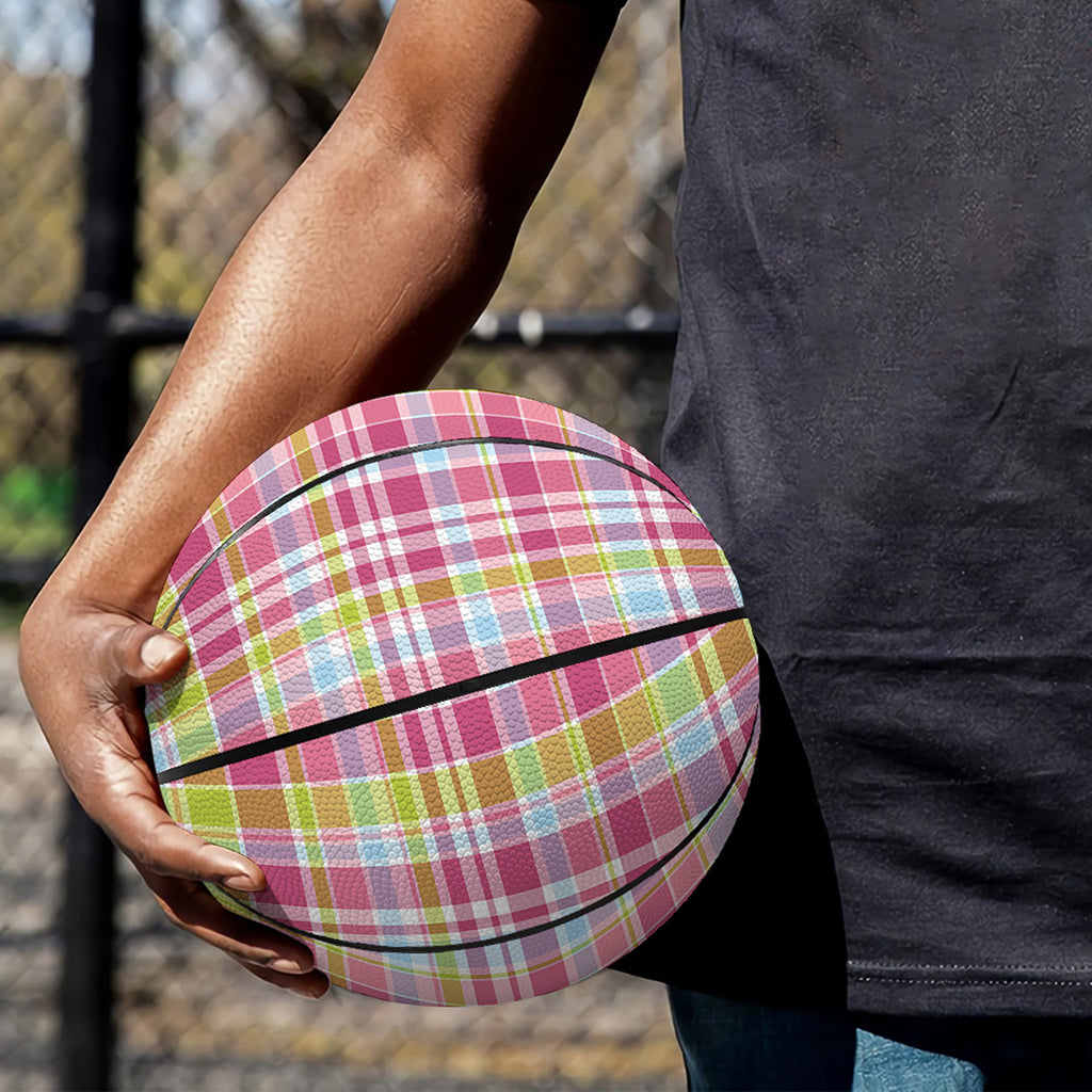 Cotton Candy Pastel Plaid Pattern Print Basketball