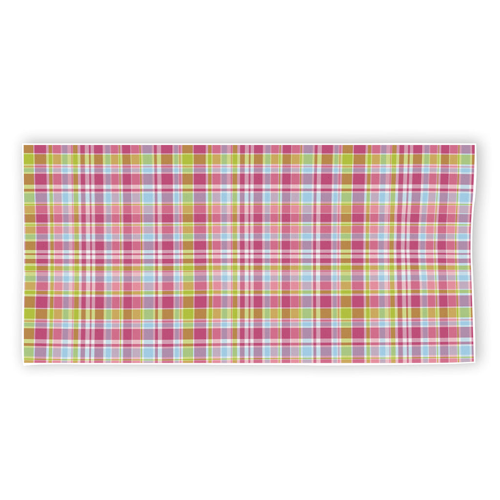 Cotton Candy Pastel Plaid Pattern Print Beach Towel