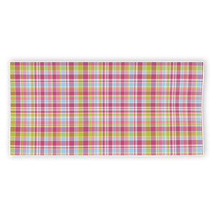 Cotton Candy Pastel Plaid Pattern Print Beach Towel