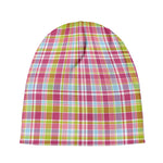 Cotton Candy Pastel Plaid Pattern Print Beanie