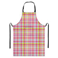 Cotton Candy Pastel Plaid Pattern Print Bib Apron With Pocket