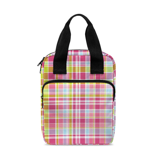 Cotton Candy Pastel Plaid Pattern Print Bible Tote Bag