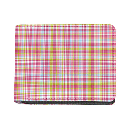 Cotton Candy Pastel Plaid Pattern Print Bifold Wallet